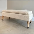 thumbnail image 5 of SEAT4U Boucle White Fabric Upholstered Pillowtop 48" Rovigo Ottoman Bench, 5 of 5