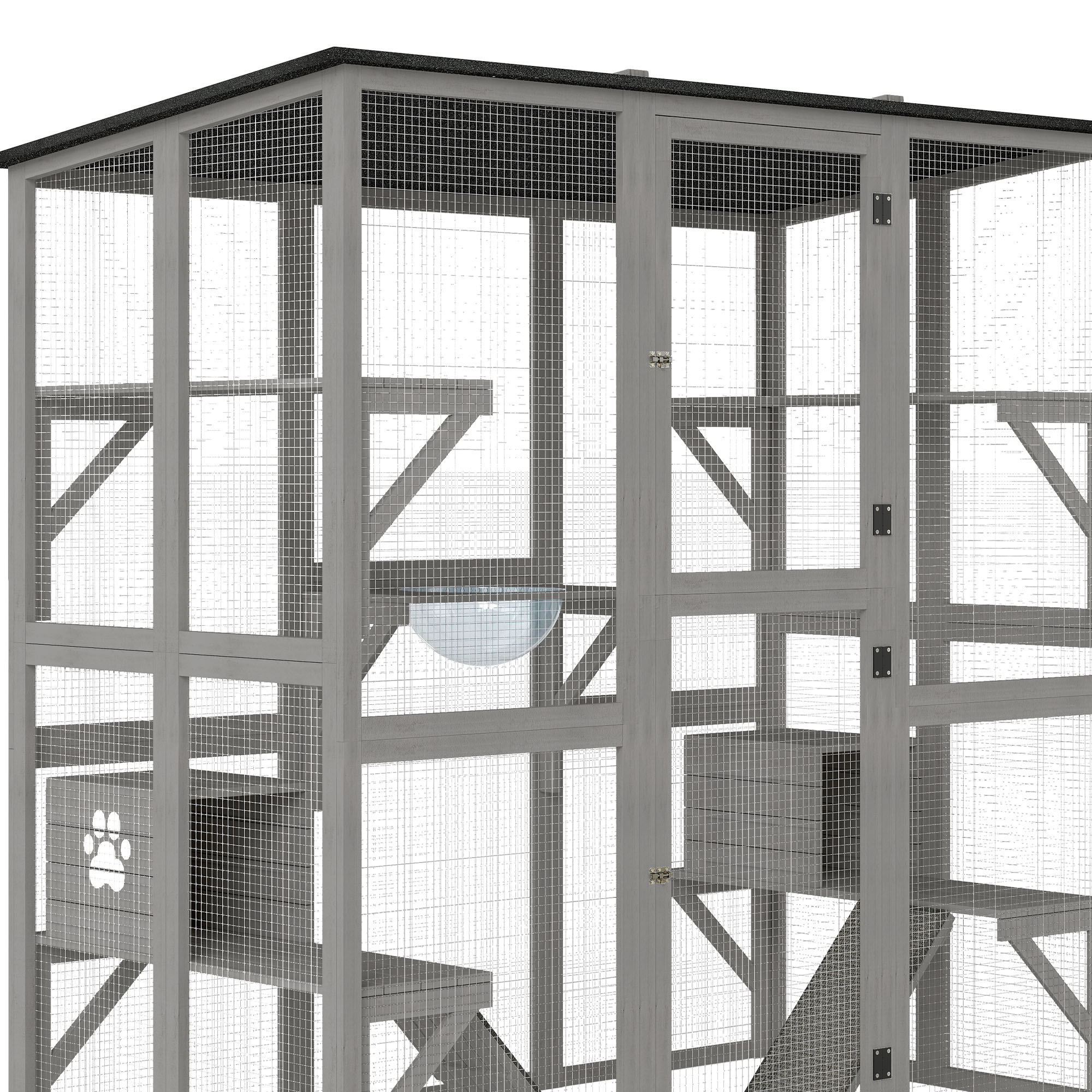DWVO 70.9" Large Cat Cage, Outdoor Cat Enclosures Catio, DIY Indoor Catio with Roof Hammock Platforms, Ideal for 1-6 Cats