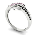 thumbnail image 2 of Solitaire with Accents Engagement Ring for Women - 0.22ct Simulated Pink Diamond in 14K White Gold Promise Ring, 2 of 6