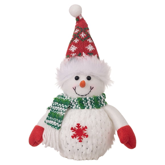 MOQIN Christmas Decoration Lighted Christmas Table Decorations, LED Lighting Snowman Tabletop Figurine, Winter Xmas Decor for Home Indoor Kitchen Room Holiday Party