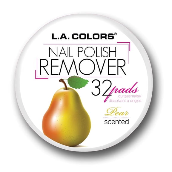 LA Colors Scented Nail Polish Remover Pads, Pear, 32 Ct
