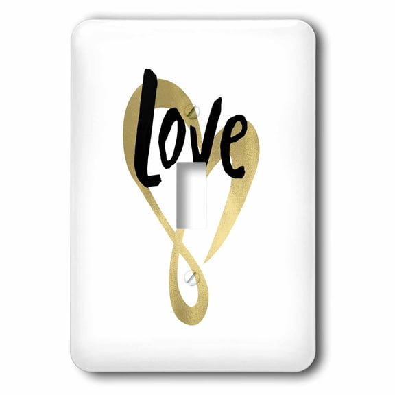 3dRose, Gold Love Heart, single toggle switch