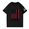 thumbnail image 4 of Hogleaql American Flag T-Shirt for Men Crew Neck American Flag Print Short Sleeve Tee Patriotic Fashion Independence Day Themed Loose Fit Shirts Black 3XL, 4 of 6