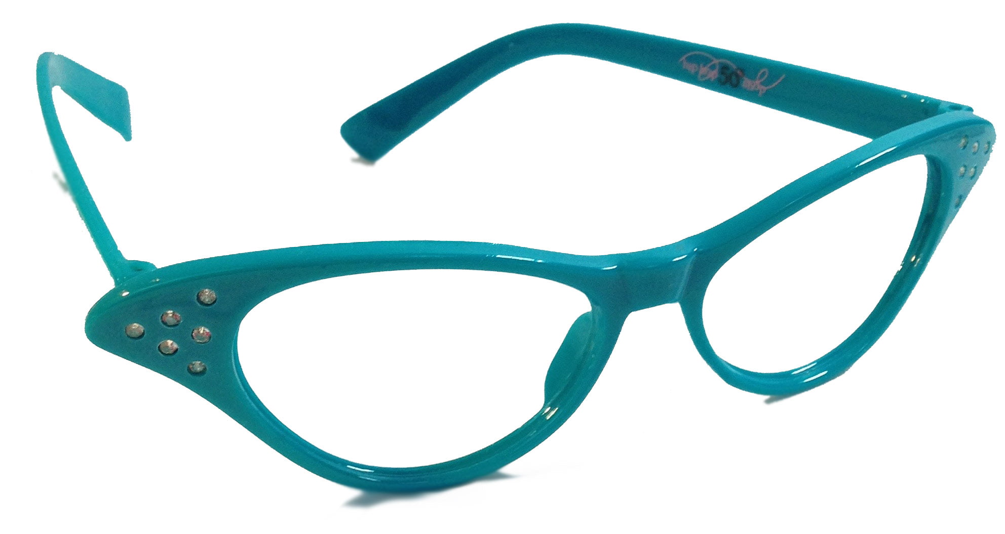 Hip Hop 50's Shop 1950s Cat-Eye Glasses for Kids, Plastic Costume Glasses with Rhinestones