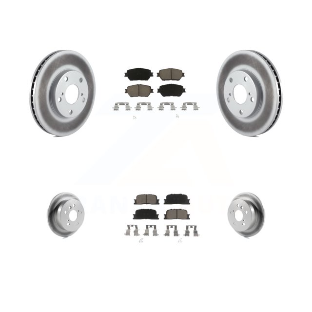 Transit Auto Front Rear Coated Disc Brake Rotors and Ceramic Pads Kit for Car 2005-2006 Toyota Camry Base LE Vehicles Manufactured In Japan KGC-100677