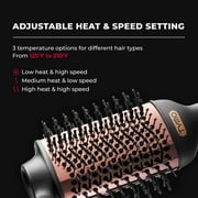 TYMO VOLUMIZER Hot Air Brush, Ionic Hair Blow Dryer & Volumizer with Titanium Barrel for Volume & Smooth Shine, Frizz-Free Styling, Black