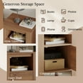 thumbnail image 2 of Gymax Ensemble de 2 Tables de Chevet Compactes Table d'Appoint avec Étagère Ouverte et Armoire Noyer Rustique, 2 of 3