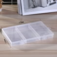 thumbnail image 5 of Yannee 2 Pcs Plastic Organizer Box,3 Grids Clear Jewelry Storage Box, Container Case for Office Supplies Beads Crafts Fishing Tackles, 5 of 7