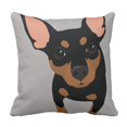 thumbnail image 1 of BOSDECO Red Dog Black Min Pin Lover Pillowcase Cover 18x18 inch, 1 of 1