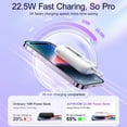 thumbnail image 4 of JOYROOM 10000mAh Mini Power Bank with Built-in Cables, 22.5W Fast Charging Portable Charger USB-C Battery Pack for iPhone, Samsung, All Phones, White, 4 of 9
