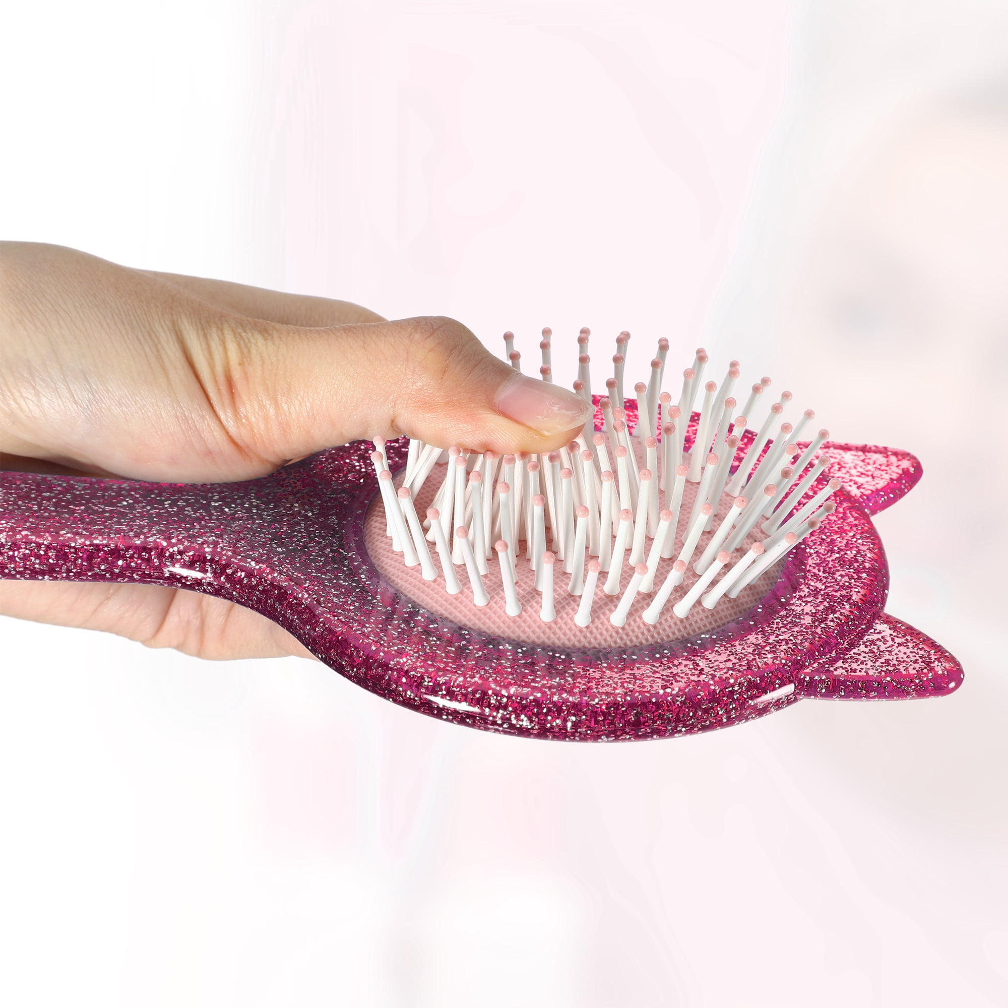 Unique Bargains 1Pc Women Cat's Ears Airbag Hair Comb Purple