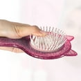 thumbnail image 4 of Ofertas Únicas 1pc Peine de aire para mujeres con orejas de gato para cabello lacio, rizado y grueso ABS TPR Púrpura, 4 of 6