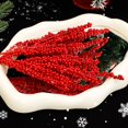 thumbnail image 5 of Venta al por mayor de tallos de bayas rojas artificiales, simulación de ramas de bayas de acebo de Navidad, corona de bricolaje, árbol de Navidad, fiesta, decoración de mesa para el hogar, 5 of 5