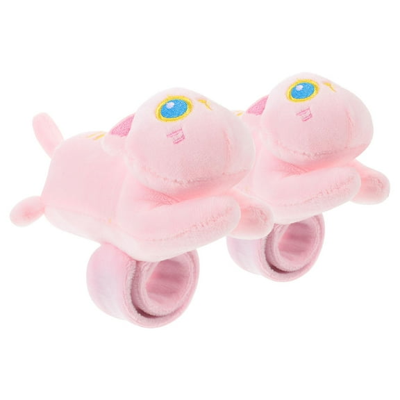 NICEXMAS 2Pcs Plush Slap Bracelets with Cat Design Soft PP Cotton Party Wristbands