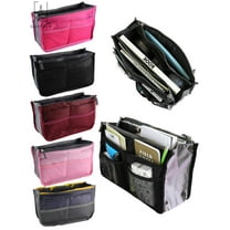 Gustave Travel Insert Handbag for Women, Cosmetic Makeup Purse Insert Liner Pouch Organizer Bag in Bag with 13 Pockets Functional "Rose Red"