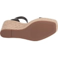 thumbnail image 4 of Steve Madden Upstage Black Leather Ankle Strap Open Toe Wedge Heeled Sandals (Black Leather, 8.5), 4 of 6