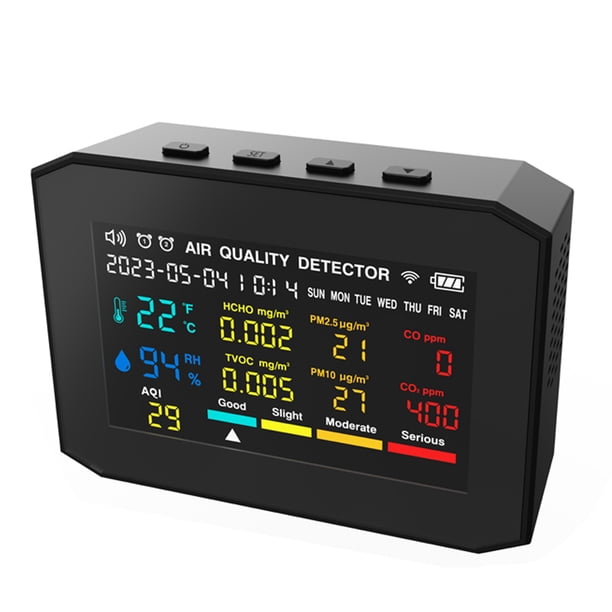 Medidor de calidad del aire portátil 9 en 1 PM2.5 PM10 CO CO2 TVOC