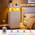 thumbnail image 4 of Buró Cajonera de 4 cajones - Estación De Carga 2 USB + Tipo C y 2 Enchufes AC. - Doble Repisa para almacenamiento - Organizador con cajonera para Ropa - Luces Led RGB., 4 of 5