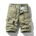 thumbnail image 2 of Men's Retro Vintage Cargo Shorts, Outdoor Work Short Pants with Multi-Pocket & Zipper Details, Durable Cotton Blend Casual Utility Shorts ,Khaki 2XL, 2 of 5