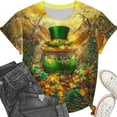 thumbnail image 3 of Uootdi St Patricks Day Shirt Women Crewneck Pullover Tees Funny Clover Print Short Sleeve Tops Lucky Irish Shamrock T Shirts Gift, 3 of 6
