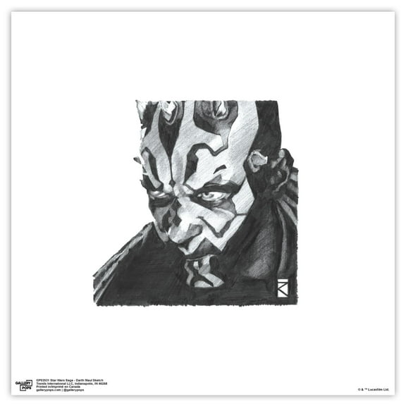 Gallery Pops Star Wars: Saga - Darth Maul Sketch Wall Art, Unframed Version, 12" x 12"