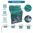thumbnail image 6 of Table Runner - 48 Inch Long, Hello Spring Kitchen Dining Table Runner Dresser Scarves, Pastoral Purple Bottle Floral Dark Green Wood Farmhouse Decor for Coffee Tables Wedding Party Banquet, 6 of 8