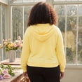 thumbnail image 4 of Agnes Orinda Women's Plus Size Hoodies Button Collar Drawstring Blouses Pullover Sweatshirts Long Sleeve Tops Shirts 1X Yellow, 4 of 6