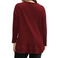thumbnail image 2 of SWQZVT Plus Size Tops for Women Long Sleeve Waffle Oversize T Shirts Fall Casual Tunic Sweatshirts Loose Blouses for Winter Clothes, 2 of 7