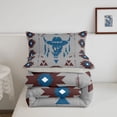 thumbnail image 5 of jejeloiu Calm Western Full Size Comforter Sets,Serene Print Bedding Comforter Set For Boys,Gray Blue,Light Gray Reversible,3pcs,1 Comforter and 2 Pillowcases, 5 of 7