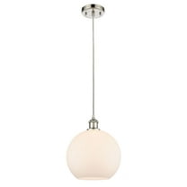 516-1P-PN-G121-10 Innovations Lighting Athens - 1 Light Cord Hung Mini Pendant In Industrial Style-13 Inches Tall and 10 Inches Wide-Polished Nickel