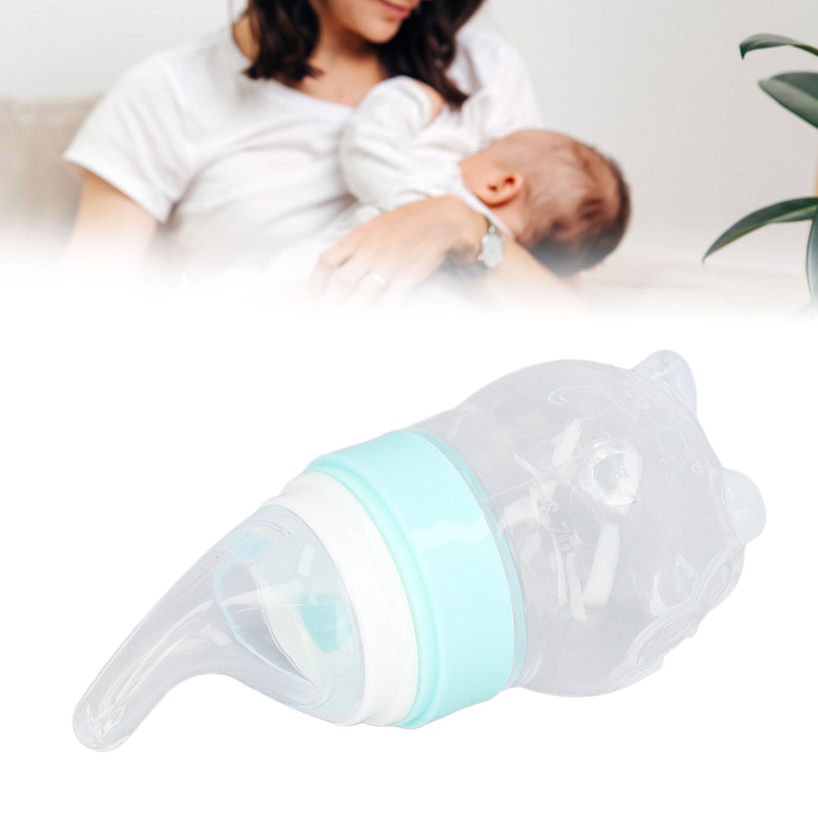 Yajisi Multifunction Baby Bottle Food Feeder, Detachable Infant Silicone Feeder for Cereal & Baby Food Drinking Water with Spoon, BPA-Free, Multi-color, 1 Count