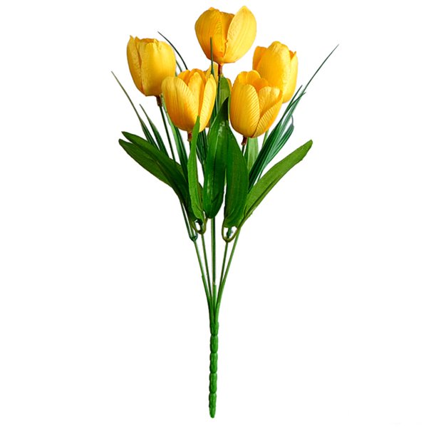 Bewildely Un ramo de tulipanes de flores artificiales de 6 cabezas, simulación de fiesta de boda, decoración para el hogar, oficina, decoración Flores artificiales 7 Bewildely HA7117-07B