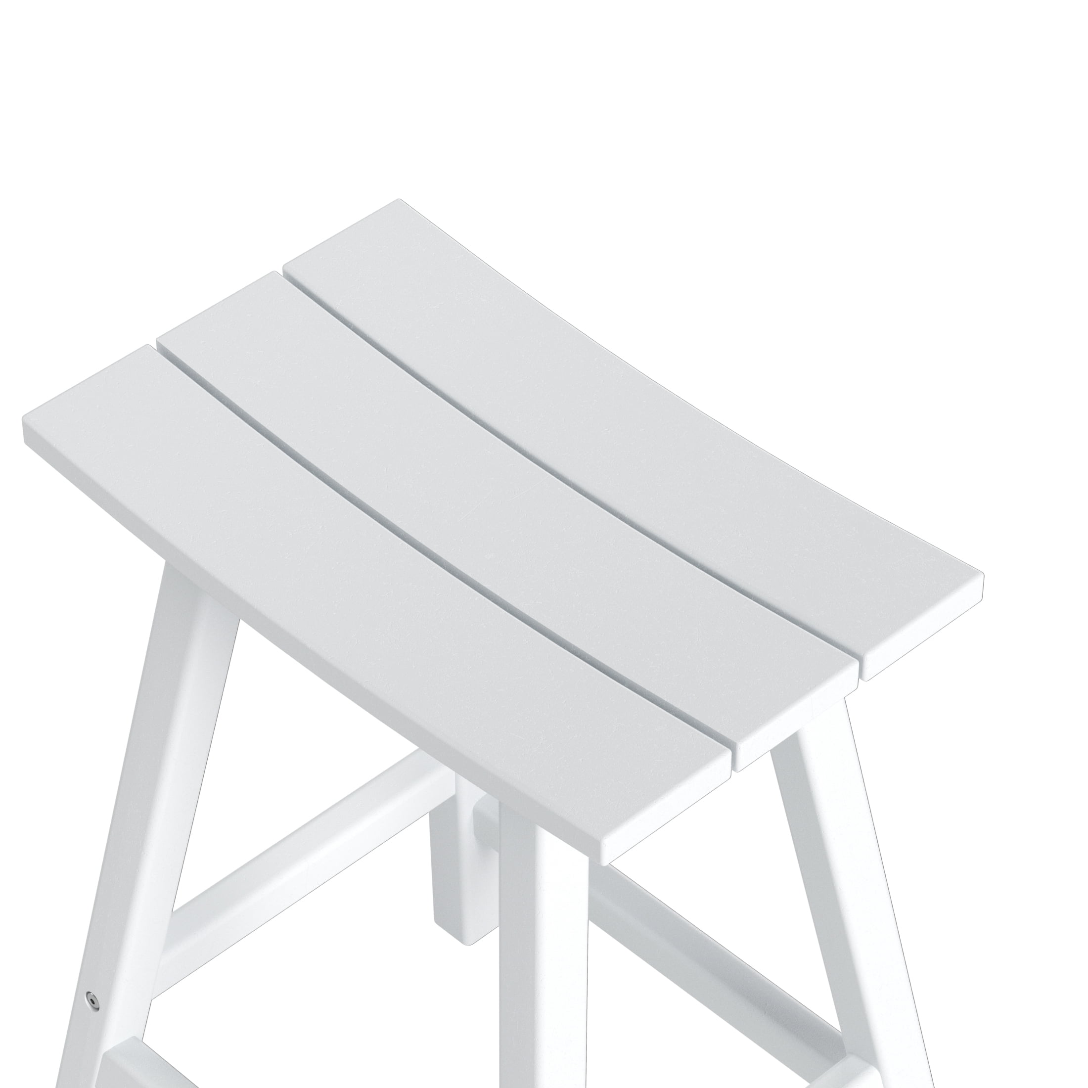 GARDEN 24" Inches Adirondack Plastic Outdoor Bar Stools (Set of 2), White