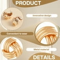 thumbnail image 4 of DESIGNICE 2 Pairs Statement Earrings for Women,Metal Plated Geometry Gold Earrings,Facial Enhancement Glow Chunky Gold Earrings,Style4, 4 of 7