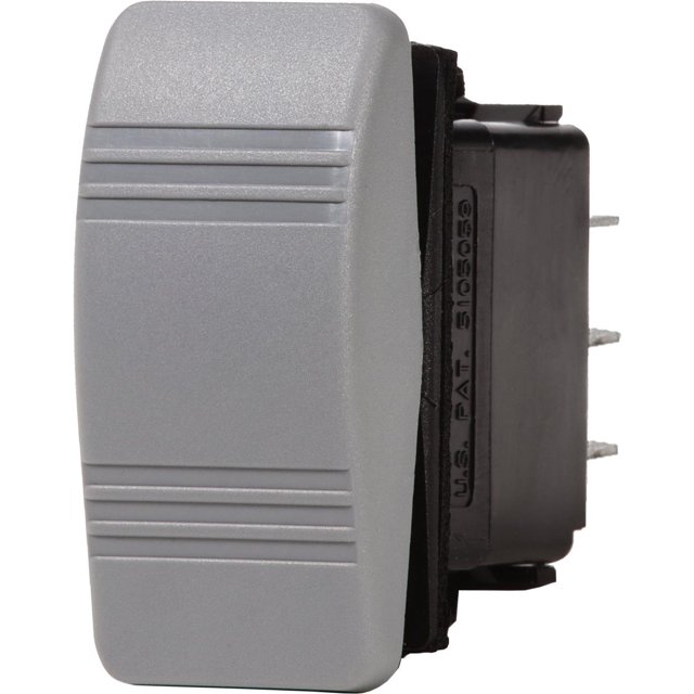 Blue Sea Interrupteur Multi-Usage 8222-BSS Contura III; 20 Ampères à 12 Volts/15 Ampères à 24 Volts; Interrupteur à Bascule; Action Marche-Arrêt Maman; Double Lanceur à Double Poteau; Non Éclairé
