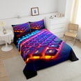 thumbnail image 4 of Erosebridal Gradient Neon Keyboard Bedding Full Comforter Set, Gamer Gaming Down Comforter Lightweight 3pcs, 4 of 8