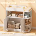 thumbnail image 5 of ICEEIF Baby Changing Table Dresser, Nursery Diaper Changing Station with Large Cabinet, 4 Open Shelves, Crystal Knobs, Changing Table Top (No Pad), 5 of 6