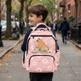 thumbnail image 4 of Aplkyhs Summer Backpack Lightweight School Bag for Age 9-12 Water Repellent Bookbag for Kids Daisy Capybara, 4 of 7