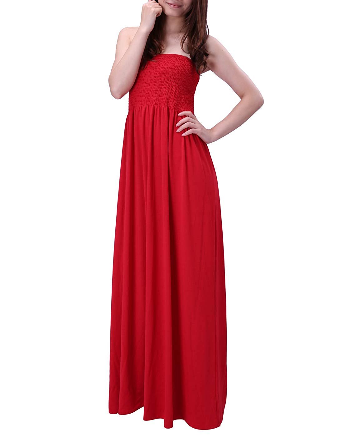 HDE Strapless Maxi Dresses Long Sun 