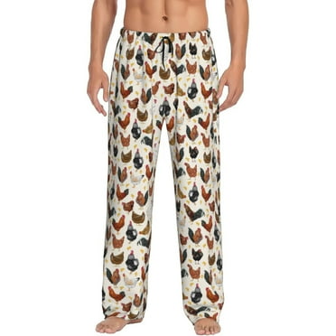 Haiem Funny Chicken Men's Pajama Pants Ultra Lightweight Pjs Bottoms Sleepwear Bottom Pants With Pocket Drawstring-Small
