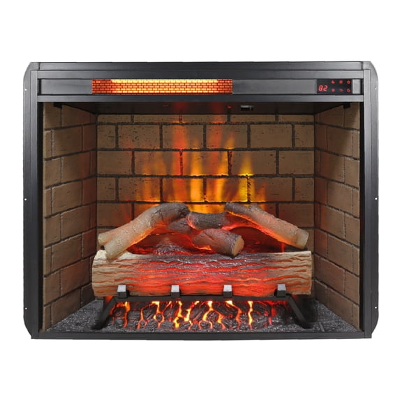 [Luckynote] 28 inch Infrared Electric Fireplace with Removable Trim kit Insert, Touch Panel Home Decor Heater, Smokeless Firebox With Fire Crackling Sound