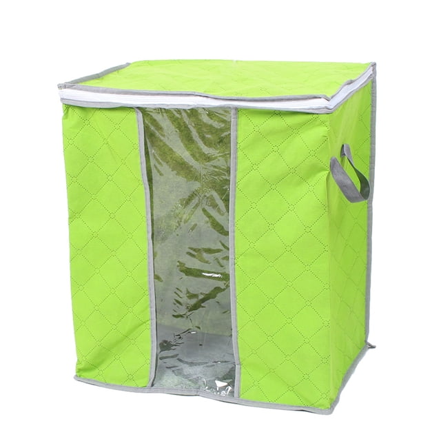 Manta Almohadas Edredones Ropa Ropa de cama Almacenamiento Bolsa Organizador Contenedor Verde 44 x 28 x 48 cm Verde Unique Bargains Cesta de Almacenamiento