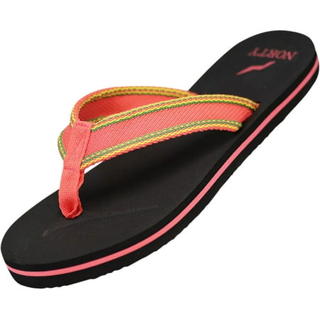 

NORTY Womens Flip Flops Adult Female Thong Sandals Black - Runs 1 Size Small