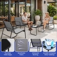 thumbnail image 3 of ModFusion 4-Piece Patio Furniture Set – Outdoor Rocking Chairs Loveseat, Glass Coffee Table, Aluminum Frame, Black, 3 of 10
