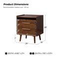 thumbnail image 3 of Tina's Home 28" Tall 3 Drawers End Table Set of 2 with Charging Station, Storage Side Table for Living Room Acorn, 3 of 8