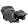 thumbnail image 6 of Steve Silver Keily Gray Faux Leather Manual Swivel Glider Recliner Chair, 6 of 12