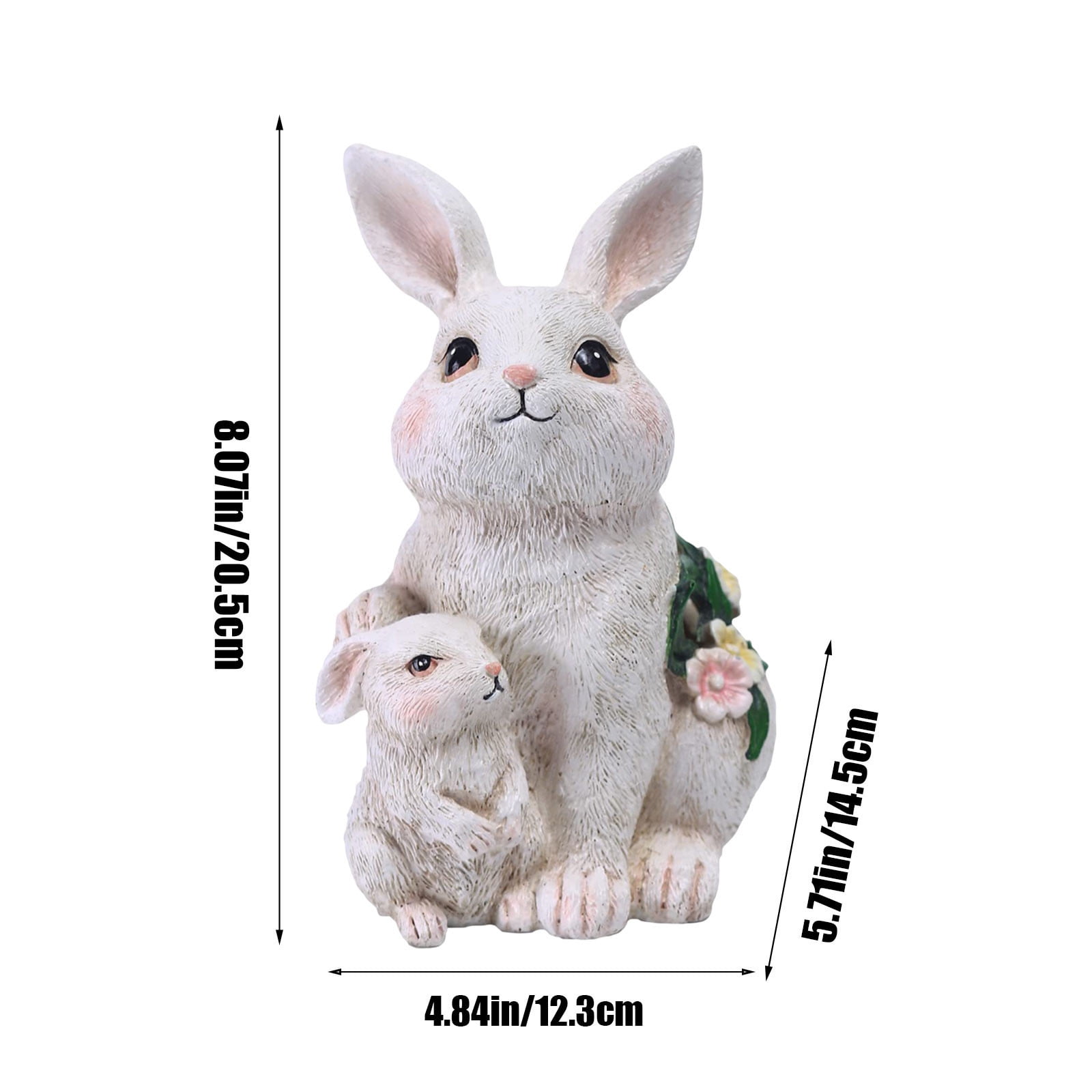 Solar Garden Statues Rabbit with Solar Lights,Mother&Baby Bunny Figurine Changing Lights for Yard Art Garden&Patio Decor,Unique Easter&Birthday Gifts for Women Mom Grandma