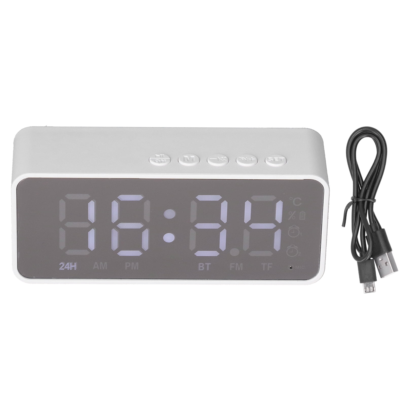 Haut-Parleur D'horloge BT Multifonctionnel, Radio-réveil Portable