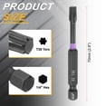 thumbnail image 2 of Uxcell T30 Torx Impact Screwdriver Bit 1/4" Hex Shank 3" Long Magnetic No Hole, 2 of 7