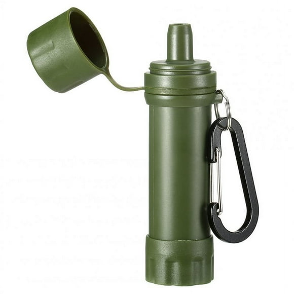 Outdoor Water Filter Straw Emergency Survival Equipment Field Portable Life Water Filtration System Purifier Olive Green 105MM